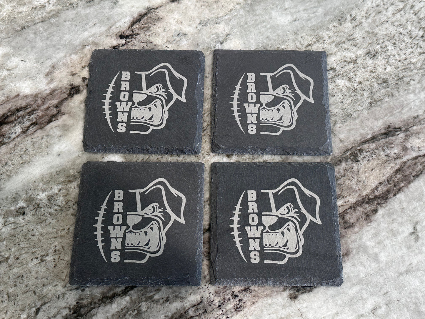 Browns 4x4 slate coasters