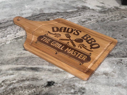 Dad’s BBQ The Grill Master Bamboo Cutting Board 13"x7"