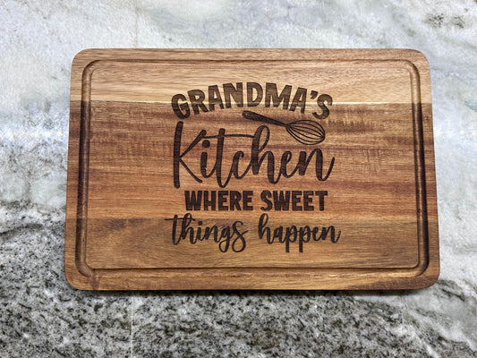 Acacia Cutting Board 11.5x7.5-  Grandmas Kitchen